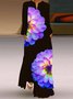 Casual Animal V neck Dress With No