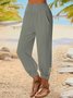 Casual Plain Cotton Pants
