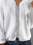 Casual Zipper Plain Loose Bomber Jacket