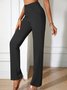High Elastic Casual Plain Regular Fit Pants