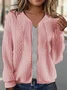 Casual Zipper Plain Loose Bomber Jacket
