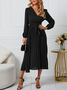 Plain Loose Elegant Dress With No