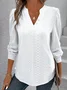 Women's Casual Jacquard V Neck T-Shirt