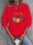 Crew Neck Halloween Pumpkin Sweatshirt For Women
