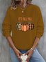 Crew Neck Halloween Pumpkin Sweatshirt For Women