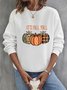 Crew Neck Halloween Pumpkin Sweatshirt For Women