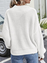 Casual Plain Wool/Knitting Sweater