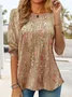 Casual Crew Neck Loose Floral T-Shirt