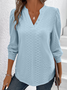 Women's Casual Jacquard V Neck T-Shirt
