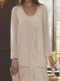 Women's Plain Party Going Out Two Piece Set Long Sleeve Elegant Spring/Fall Coat With Skirt Matching Set