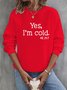 Crew Neck Casual Text Letters Loose Sweatshirt