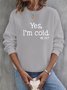 Crew Neck Casual Text Letters Loose Sweatshirt