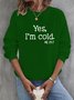 Crew Neck Casual Text Letters Loose Sweatshirt