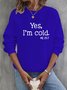 Crew Neck Casual Text Letters Loose Sweatshirt