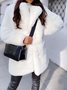 Loose Casual Plain Fluff/Granular Fleece Fabric Teddy Jacket