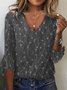 Loose Knitted V Neck Casual Shirt