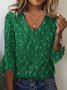 Loose Knitted V Neck Casual Shirt