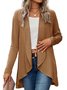 Wrap Loose Casual Plain Coat