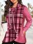 Loose Plaid Casual Sweatshirt