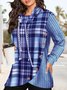 Loose Plaid Casual Sweatshirt