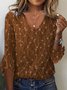 Loose Knitted V Neck Casual Shirt
