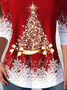 Casual Christmas V Neck Loose T-Shirt