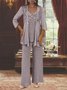 Elegant Plain Lace Matching Outfit