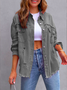 Shawl Collar Casual Ripped Jacket