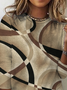 Geometric Tight Crew Neck Casual T-Shirt
