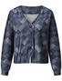 Color Block V Neck Buttoned Casual Cardigan
