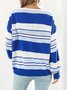Striped Casual V Neck Sweater