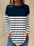 Striped Crew Neck Casual Loose T-Shirt