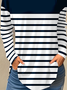 Striped Crew Neck Casual Loose T-Shirt
