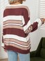 Striped Casual V Neck Sweater
