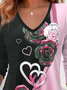 Casual Heart/Cordate Loose T-Shirt