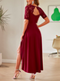 Plain Elegant Chiffon Dress With No