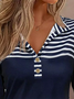 Buttoned Shawl Collar Loose Casual Shirt