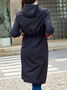 Hoodie Loose Plain Casual Trench Coat