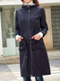 Hoodie Loose Plain Casual Trench Coat
