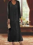 Women's Plain Party Going Out Two Piece Set Long Sleeve Elegant Spring/Fall Coat With Skirt Matching Set
