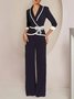 Elegant Color Block Two-Piece Set