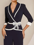Elegant Color Block Two-Piece Set