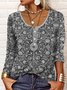 Ethnic Casual Crew Neck Knitted Shirt