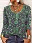 Ethnic Casual Crew Neck Knitted Shirt