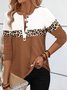 Loose Casual Leopard Crew Neck T-Shirt