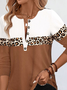 Loose Casual Leopard Crew Neck T-Shirt