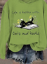 Fun Cat Print Women's Hooded Sweatshirt