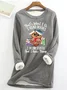 Women's Owl Coffe Book Funny Crew Neck Text Letters Simple Loose Fleece Sweatshirt