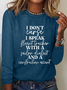 Women Text Letters Long Sleeve Blouse Spring/Fall Crew Neck Daily Casual Top