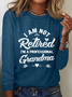 Women's Long Sleeve Blouse Spring/Fall Text Letters Cotton-Blend Crew Neck Daily Going Out Casual Top